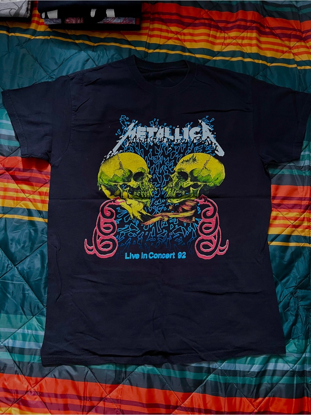 Metallica Live In Concert 92 Black Graphic Tee